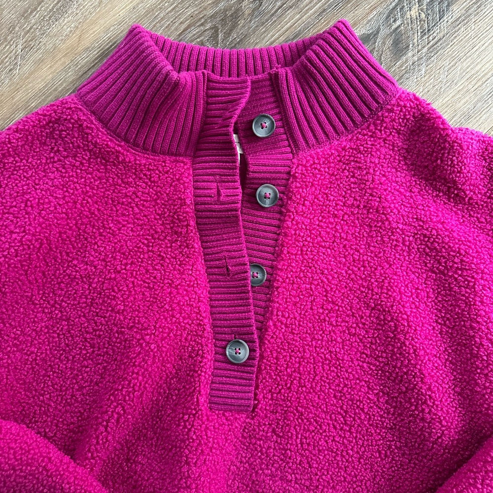 LOFT Pink/Fushia V-Neck Sweater - Picture 5 of 8